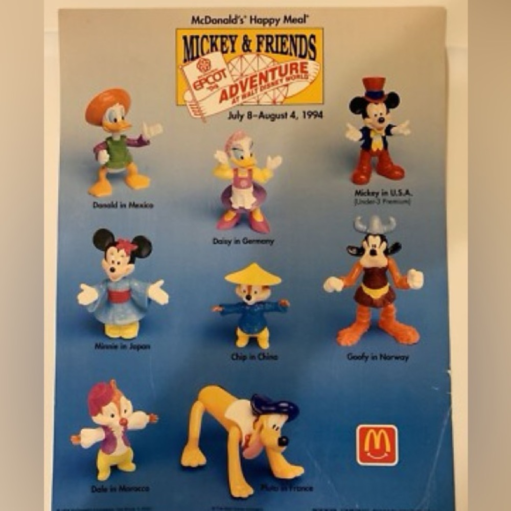 Mickey & Friends 1993 vintage Happy Meal Toys Set